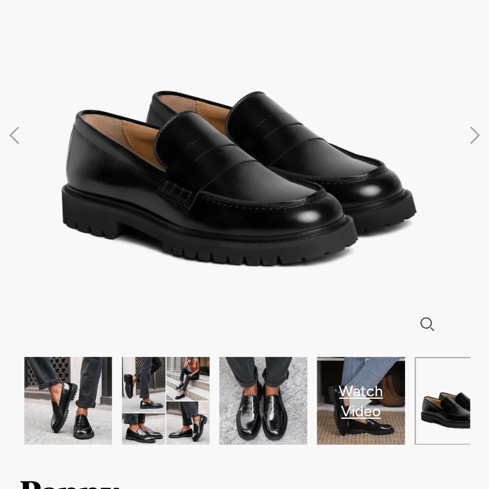 Women's Black Leather Penny Loafers